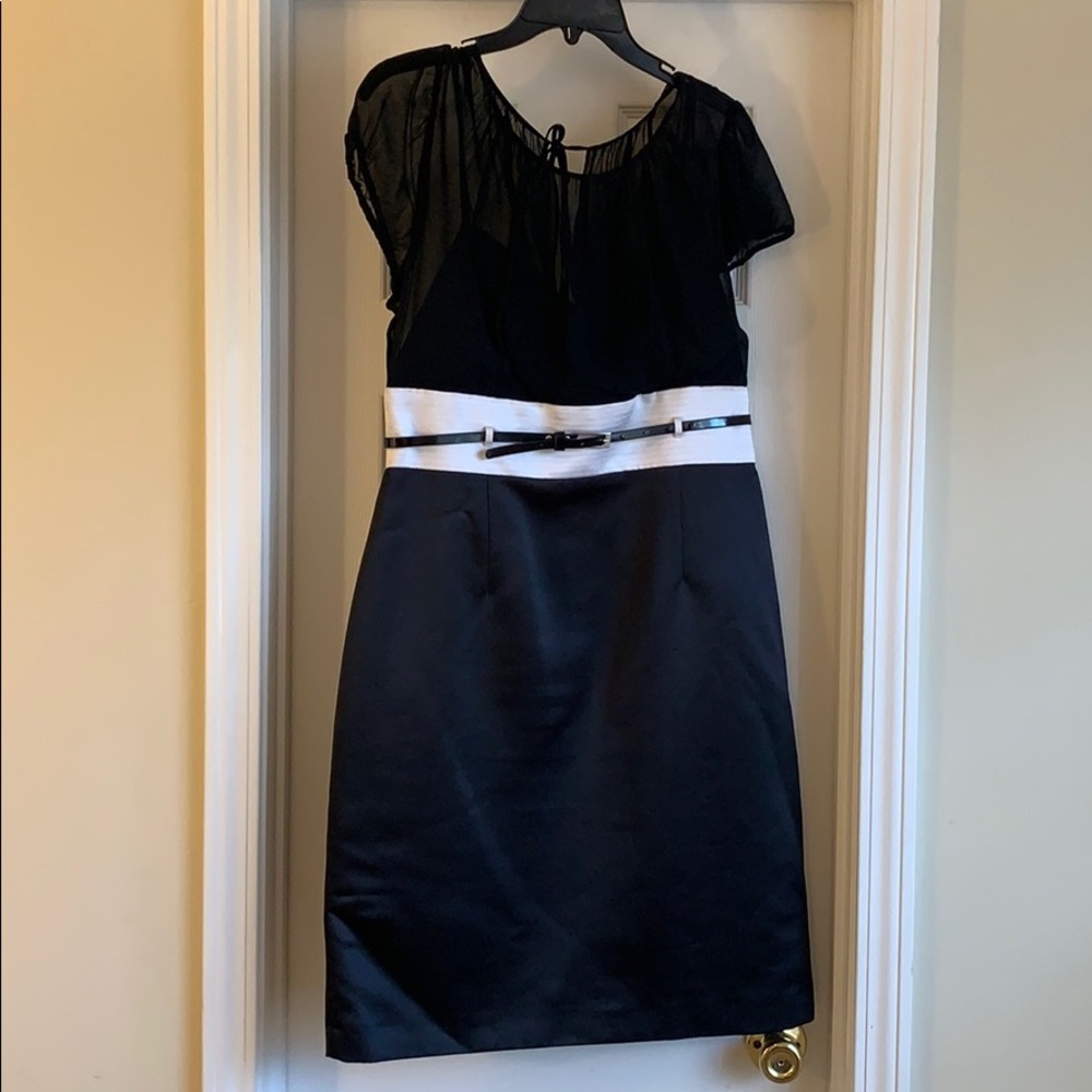 Black And White Belted Dress